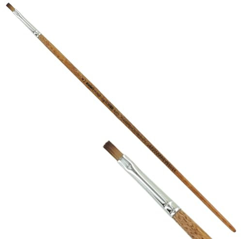KUM 5125411 - Pennello per acrilico e olio Wood Line, piatto, misura 4, per artisti, pennelli per artisti, forniture per artisti