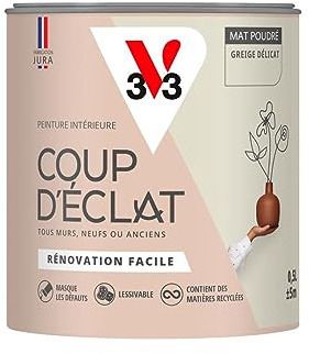 V33 Peinture murale intérieure Coup d'Éclat® Greige délicat Mat Poudré 0,5L