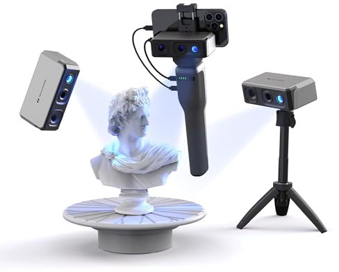 3DMakerpro 3D Scanner 0.01mm Accuracy, 24-bit Color Camera, Anti-Shake Optical Lenses, 10FPS Scanning Speed, Handheld 3D Scanner for 3D Printing with Smart Grip - Seal Luxury Kit