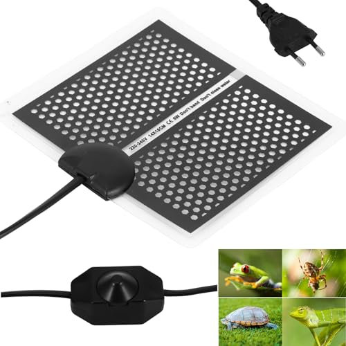 OurLeeme Terrarium Heizmatten Heizmatte für Reptilien mit Temperaturregelung, Heizkissen für Reptilien, Schildkröten Schlangen abnehmbares, wasserdichtes Heizkissen für Reptilien, Heizmatten