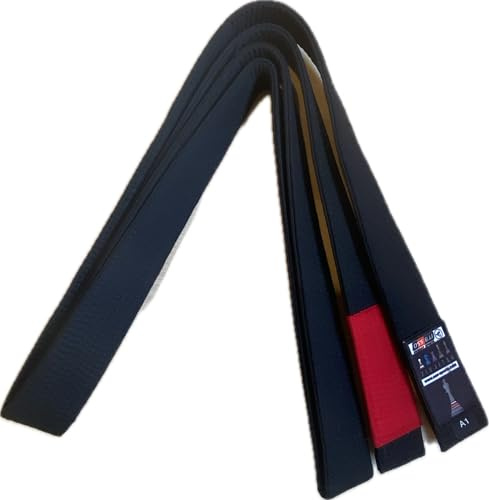 OSS - Brazilian Jiu-Jitsu Belt 100% Cotton Durable BJJ Belt IBJJF Approved Adult’s Size (Black, A1), Black, A1