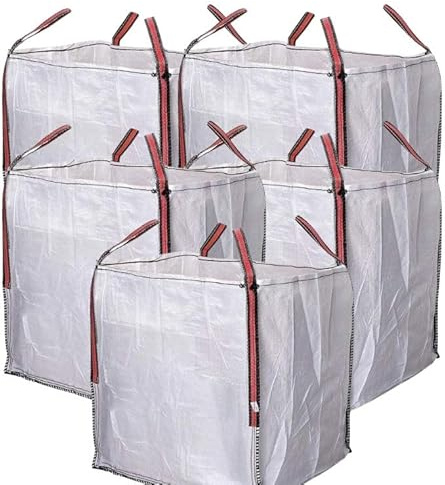 Sacos de escombros, sacos para jardinería, fundas big bag, sacos 1000 kg, sacos con asas, sacas. (5 Uds)