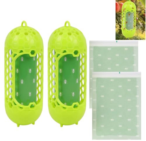 BigKing 2PZ Trappola per Vespe, Calabroni, Api e Mosche, Trappola per Mosche da Esterno Con 4 Adesivi, Appendibile, Adatto per Casa, Esterno e Giardino (Verde Smeraldo)