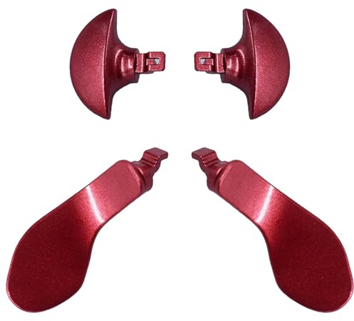 4 Pcs Metal Back Paddles for PS5 Edge Controller, Replacement Paddles for PS5 Edge Controller Rear Grip Parts,Interchangeable Metal Rear Button for PS5 DualSense Edge Controller(Red) [video game]