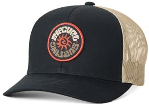 Rip Curl Curve Peak, strukturerad truckerhatt, nät snapback basebollkeps, justerbar, svart/khaki 261, en storlek