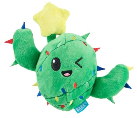 Barkbox Consuela The Christmas Cactus Dog Toy – Plush Rip & Reveal Holiday Toy with Whip-N-Flip Arms, Fluffy Stuffing & Hidden Spiky Ball Squeaker – Festive Play for Large Dogs