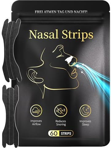 Nasal Strips 60 Pieces Nose Strips for Snoring Aids for Men & Women Anti Snoring Devices Drug-Free for Breathing Sports & Cold Relief Snore Strips Better Breathe Sleeping Aid Right Left Passage