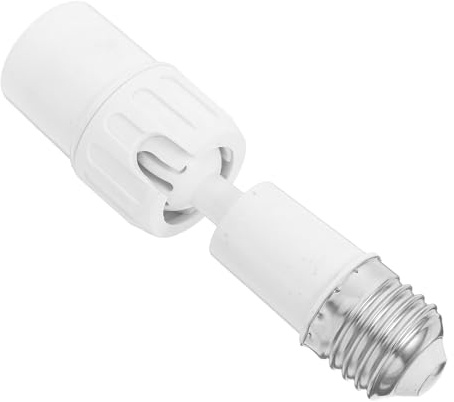Mobestech Adattatore Portalampada E27 Regolabile Base in Plastica Bianca, Angolo Estendibile per Estensione Lampada e Uso Flessibile in Illuminazione