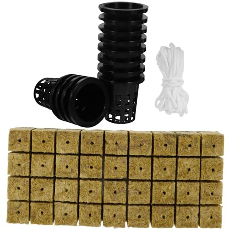 SEWACC Kit Hydroponique Complet avec Paniers de Culture Résistants Coton Absorbant et Pots sans Sol pour Jardin Intérieur et Extérieur Adapté Germination et Culture de Fraises Tomates et