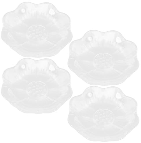 SHINEOFI Posavasos de Vidrio Transparente 4 Piezas, Tapetes Aislantes Térmicos para Tazas de Té, Pequeños Posavasos Creativos para Juego de Té, Decoración para Mesa de Comedor, Cojines