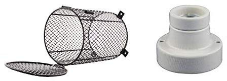 TropicShop Kit Complet de Protection pour Lampe pour Terrarium avec Panier de Protection et câble d'alimentation