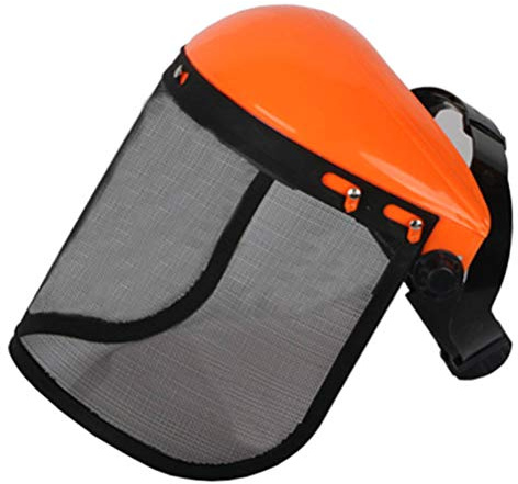 Huemny Casco de malla de cara completa para tala, desbrozadora, protección forestal, cortacésped, duradero, ajustable, tamaño estándar