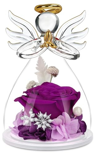 Mothers Day Mom Gifts for Mom,Fresh Flowers for Delivery,Birthday Gifts for Women Her,Preserved Flowers in Angel Figurines,Angel Gifts for Moms Mothers Day Grandma Wife Sister Girlfriend Valentines