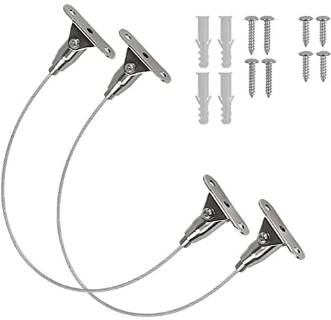 Furniture Anti-Tip Straps - Steel Cables Furniture Anchor Kit for Baby Safety (Mounting Hardware Included) Pack of 2，for Bookshelf, Dresser, Cabinet, Earthquake Protection for Babies and Pets