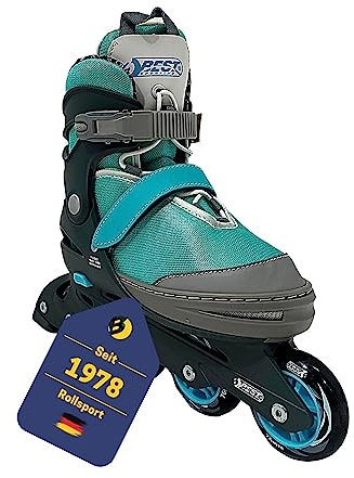 Best Sporting Inliner für Kinder 5-Fach größenverstellbar in blau I Inline Skates Kinder I robuste und hochwertige Kinder Inliner mit Bremse I Inliner Kinder mit 4 Rollen I Inliner Damen