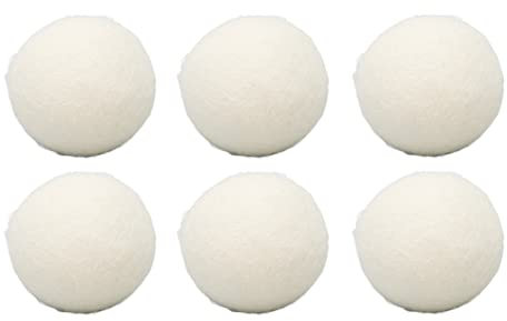 Lot de 6 balles de séchage en laine pour sèche-linge - Balles adoucissantes - Sûres et réutilisables - Pour la famille - 6 cm