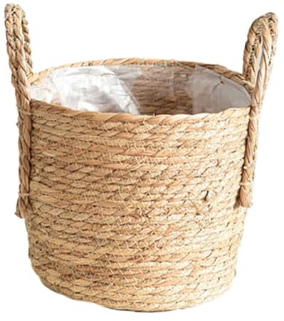 TONXX Cesta para Plantas con Asas, Cesta para Flores, macetas Tejidas, macetero de Paja, cestas de Almacenamiento de Juguetes para comestibles