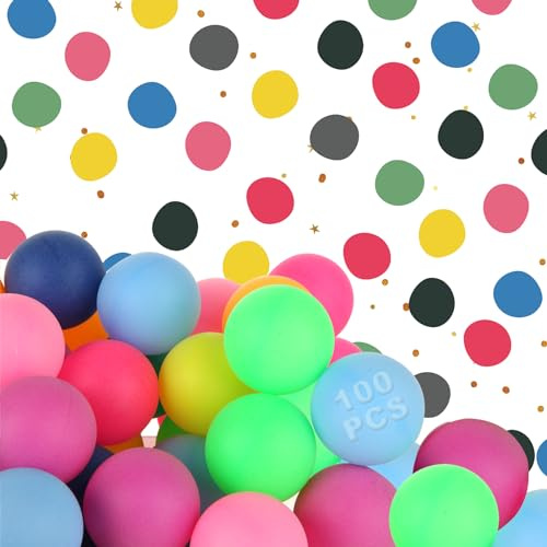 ASelected 100 Pcs Ping Pong Balls 40 Mm colorful Table Tennis Balls For Party Family School Group Game Prop Suitable As Pet Toys Decoration And Game Competition