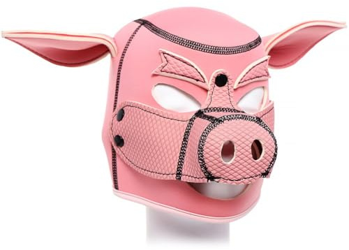 Vobumix Piggy Full Face Hood Maschera per Testa di Animale Maschera Cosplay Divertente Accessorio per Costume in Maschera per Uso in Maschera