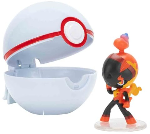 Pokemon Clip N Go 5cm kamp figur Charcadet med Premier Pokéball - Leksaksfigur for barn 4+ - Officell Pokémon produkt for barnleksak