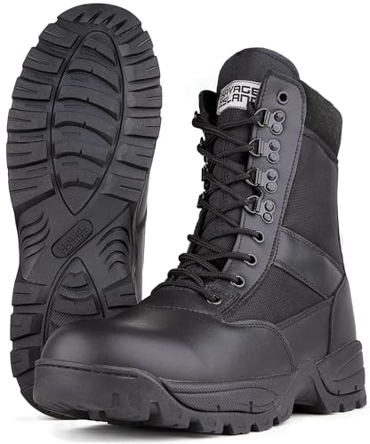 Savage Island Leather Military Tactical Side Zip Combat Boots