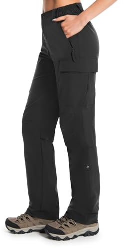 Moosehill Hiking Cargo Trousers Wome Lightweight Walking Trousers Quick Dry Outdoor Casual Summer Pants with 5 Pockets(Ink,M)