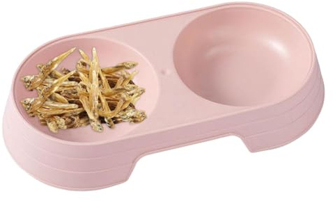 Hundmatningsstation, dubbel macaron upphöjda skålar, set med kattmat