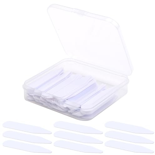 CREATCABIN 150 pz Fermacolletto Plastica per Camicie Supporto Portaoggetti Rinforzi Supporti Linguette Stecche Rivestimento Impermeabili Invisibili per Camicie Uomo Donna 5x1cm Bianco