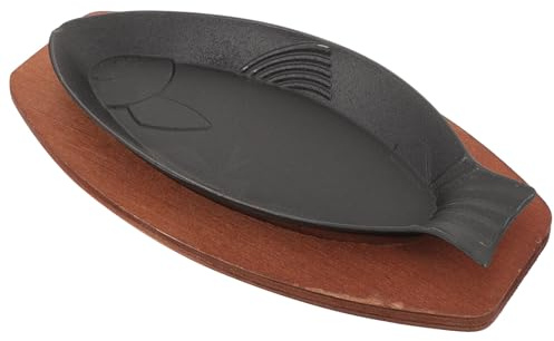 BRIGHTFUFU Sartén para Parrilla de Pescado Diseño Antideslizante y Profundidad de 3,5 CM 30,5X13,5 CM para Barbacoa y Cocina en Casa