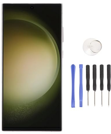 Dispositivo digitalizador de pantalla táctil de repuesto de pantalla LCD S23 Ultra con marco y herramienta de reparación para S23 Ultra 5G SM S918B S918U S918U1 S918W S918E S918A (purpur)