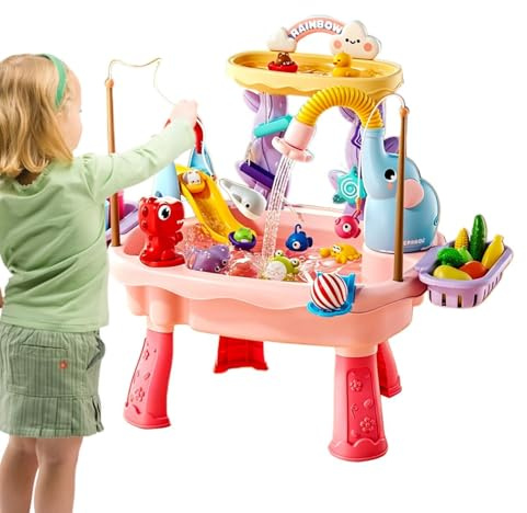 Huxibai Tavolo per attività acquatiche, giocattoli estivi, set di attività sensoriali per bambini, per bambini in età prescolare, giardino, cortile, spiaggia, campeggio, asilo, casa, sala giochi