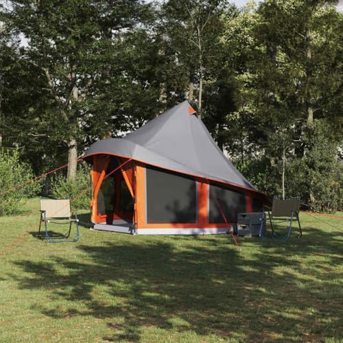 Tonture Tente Tipi familiale en Taffetas Bleu x x avec fenêtres, Porte zippée, Crochet Lampe, E-Port, légère et spacieuse pour Camping randonnée Plein air