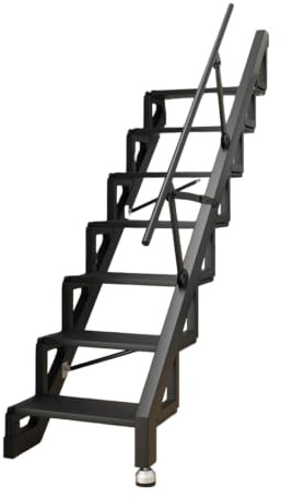 Escalier escamotable Pliable avec Rampe, à Placer Contre Le Mur Gauche