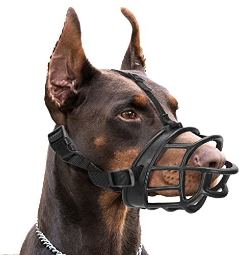 Nobleza - Maulkörbe für Hunde, Verhinderung des Beißens Kauen und Bellen, Atmungsaktiver Silikon-Korb Hund Maulkörbe, für Kleine, Mittlere und Große Hund(L, Schwarz)