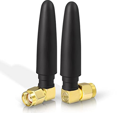 Eightwood Antena WiFi 2.4G / 5.8G Antena con Angulo Recto RP-SMA Macho Conector omnidireccional Liviana aplicable a la computadora Adaptador USB FPV Cámara de Respaldo inalámbrica para enrutador