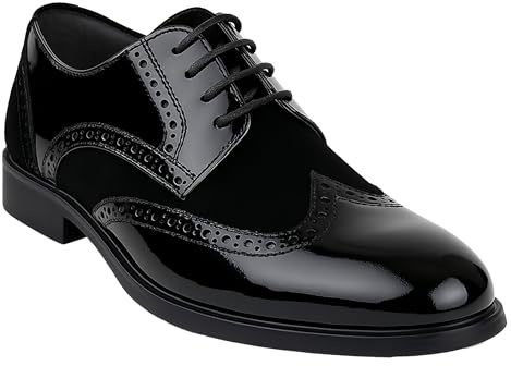 SIRRI Chaussures habillées en Daim Verni pour garçons à Lacets Chaussures de Mariage Formelles Brogue