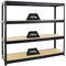 PROREGAL Schwerlastregal Dino Extra Breit 180x200x60 cm Fachlast 500kg Schwarz, Garagenregal, Lagerregal, Steckregal, Weitspannregal