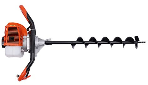 FUROMG 52cc 2.3PS Benzin Erdbohrer Erdbohrgerät Pflanzbohrer Pfahlbohrer mit 3 Bohrer