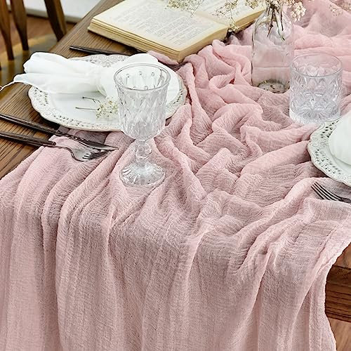 Artoid Mode Boho gasa gasa gasa camino de mesa, cocina, decoración para interiores, vacaciones, bodas, fiestas, cumpleaños, decoración 90 x 300 cm