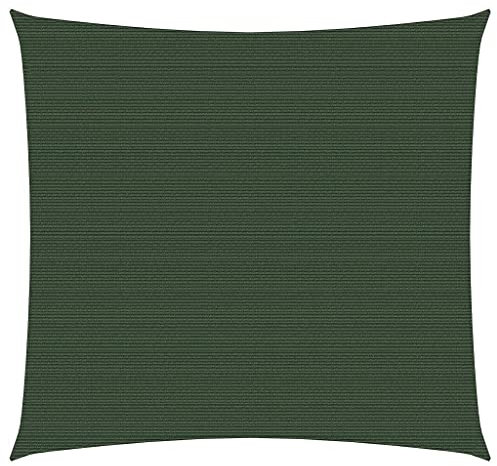 vidaXL Toldo Parasol Lona Protector Solar Sombra de Patio Jardín Terraza Balcón Parque Infantil Exterior de Vela HDPE Verde Oscuro160 g/m² 4x4 m