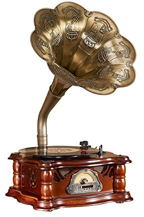 Grammofono vintage, giradischi in vinile in stile americano, ornamenti nostalgici europei, suono Bluetooth creativo, fonografo vecchio stile per soggiorno