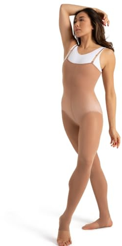 Capezio Medias de Estribo Ultra Suaves Cuerpo Ajustado, Beige, L para Mujer