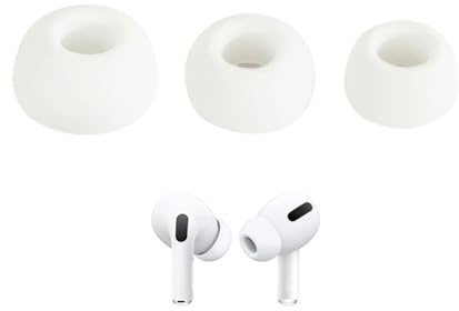 JZK Lot de 3 paires d'embouts de rechange pour Airpods Pro/Pro 2 avec trou de réduction du bruit, embouts antidérapants en silicone (S/M/L, blanc)