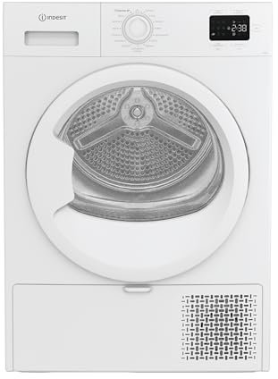 Secadora con bomba de calor Indesit C YD 92D WW IT - 9 kg, de libre instalación, clase energética E, filtro 2 en 1, ciclo rápido, algodón ecológico, función Refresh