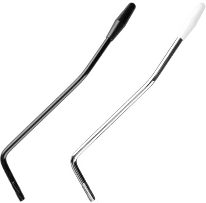 Lotsdonxia 2Pcs Dual-Color Zinc Whammy Bar Set, 6mm Threaded Tremolo Arm Pair Guitar Parts for Electric Guitars, Music Instrument Sticks (White & Black)