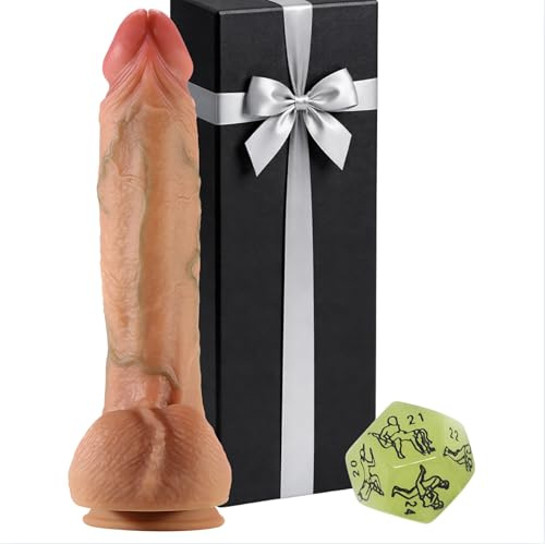 Dildo Realista Natural 21cm, Dado de Posturas Eróticas,Consolador Hombre Anal con Textura Suave y Detalles Naturales,Juguete Pene Realista Premium para Experiencia Sensorial Única