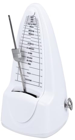 QUARKZMAN Metrónomo Mecánico, Temporizador Musical Profesional De Alta Precisión Metrónomo Universal Para Piano Guitarra Violín Ukelele, Blanco