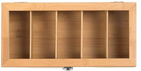 Organizzatore Per Bustine Di Tè – Scatola Portaoggetti Multiscomparto In Legno, Scatola Da Tè Con Coperchio Trasparente | Porta Cialde Di Caffè E Organizer Per Bustine Di Zucchero, Armadietto Da Cucin