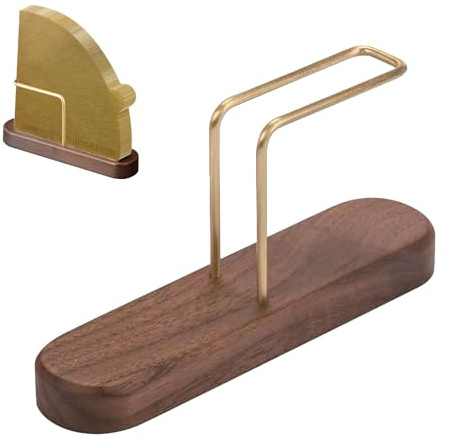 41pcs Coffee Filter Holder Set, Walnut & Brass Cone Paper Rack | Walnut/Brass, for Filters Papers Kitchen Countertop Storage Pour Over Coffee Space Saving