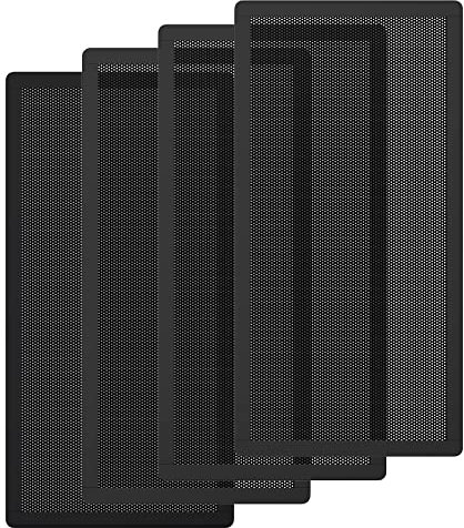 MoKo [4 PZS Filtro de Polvo para Caja de Computadora, 140 mm x 280 mm Rejilla de PVC Malla Ultrafina 0,5 mm con Marco Magnético Cubierta Antipolvo para Ventilador de Ordenador Enfriador de PC, Negro